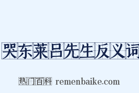 哭东莱吕先生反义词是什么意思的图片